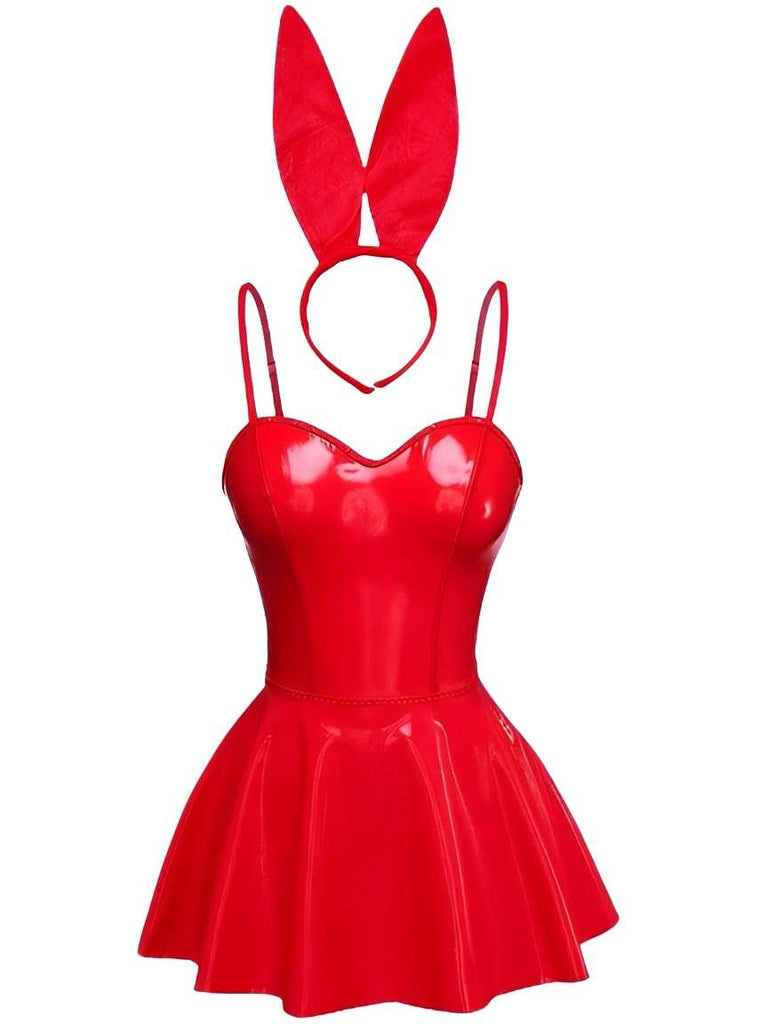 Déguisement de lapin avec serre-tête à oreilles années 1980