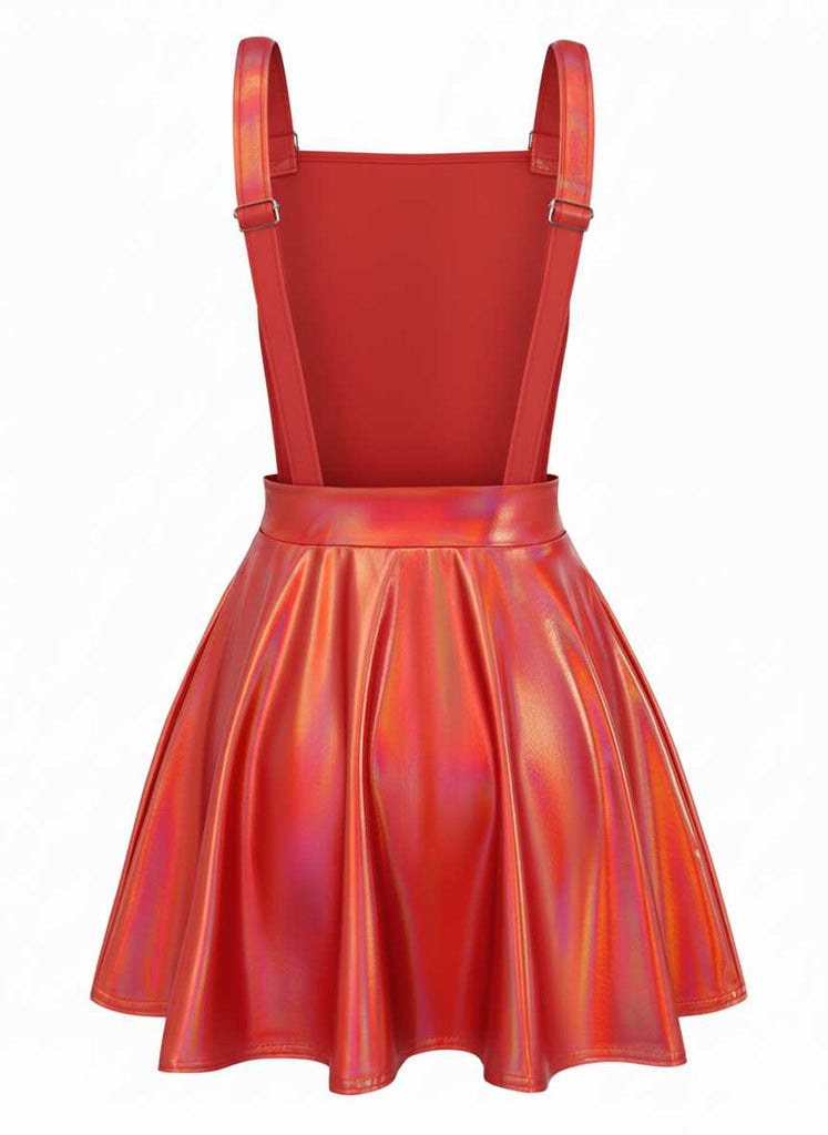 Robe à bretelles métallisée holographique années 1970