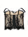 Haut court Corset steampunk noir en dentelle bretelles années 1980