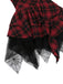 Robe bustier rouge en maille tartan des années 1970