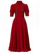 Robe rouge à volants en dentelle X-Prequel perlée des années 1940