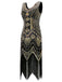 Robe Charleston Vintage Année 20 Gatsby à Franges Paillettes Soirée