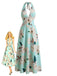 1930s Floral V-Neck Dress - vintage dress, retro fashion