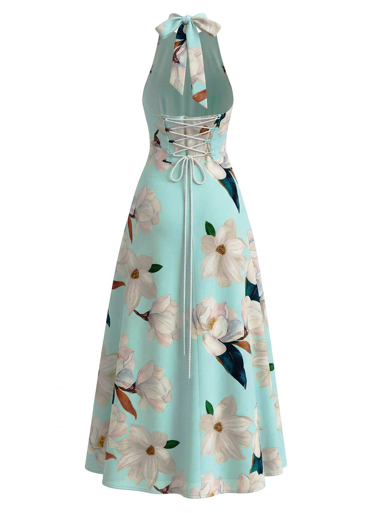 1930s Floral V-Neck Dress - vintage dress, retro fashion