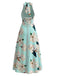 1930s Floral V-Neck Dress - vintage dress, retro fashion