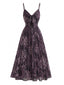 Robe Violet Slip Bohème Col V Fleurs Aquarelle Années 30