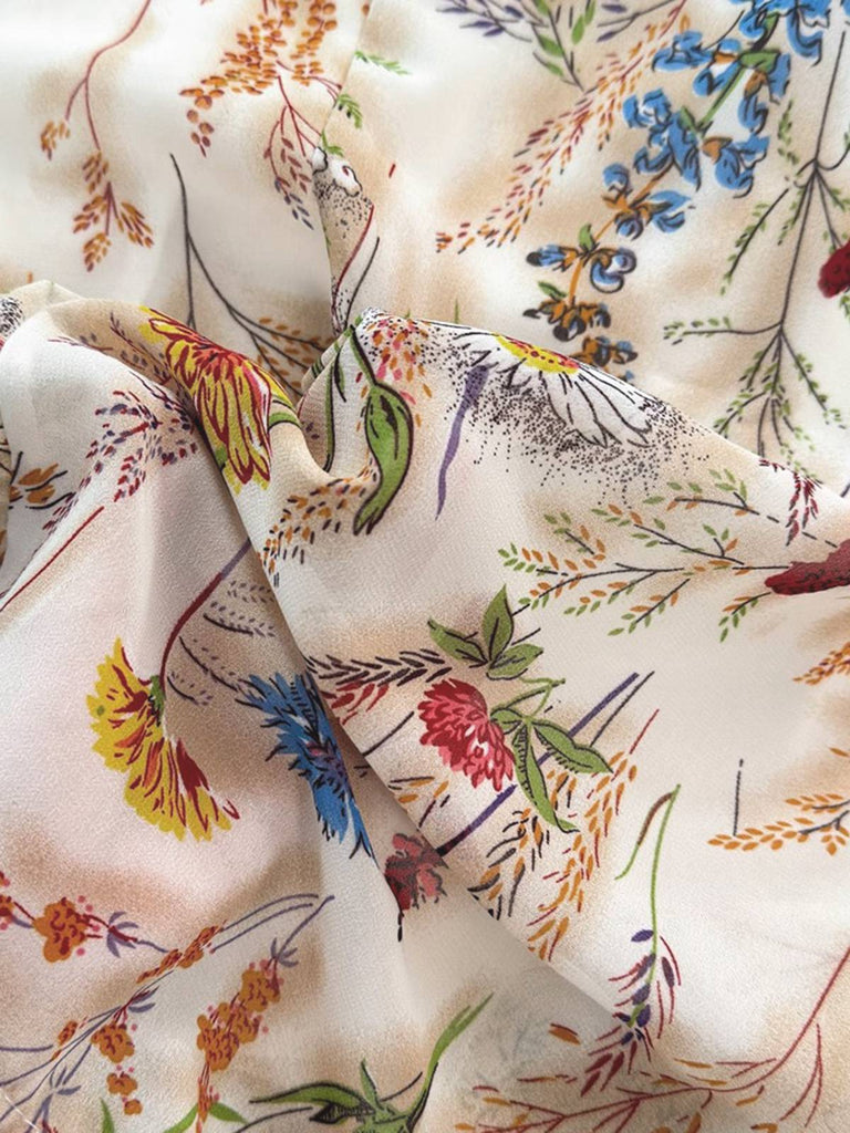 [Prévente] Robe à Bretelles Bohème Col en V Floral Aquarelle Bleu années 30 6