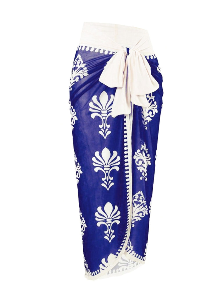 Bohème Florale Imprimé One-Pièce Maillot de Bain & Cache Maillot Années 1970 4