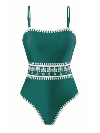 Bohème Florale Imprimé One-Pièce Maillot de Bain & Cache Maillot Années 1970 5