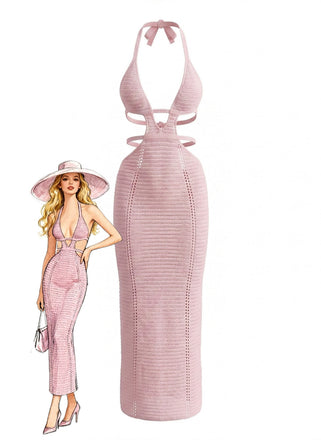 Robe Cache-Maillot Dos-Nu Ajourée au Crochet Unie Années 1930