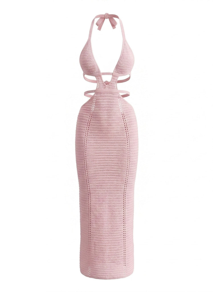Robe Cache-Maillot Dos-Nu Ajourée au Crochet Unie Années 1930