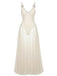 Robe Longue Fluide en Maille à Bretelles Col V Années 1930