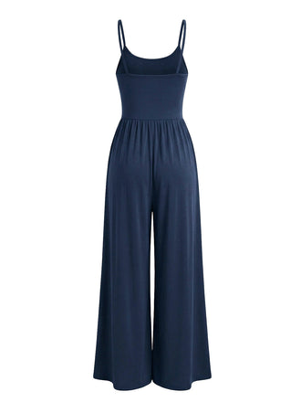 Uni Tricoté Bretelles Fines Jambes Larges Combinaison Années 1930 8