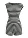Ensemble 2 Pièces Haut Sans Manches Rayé & Short Taille Haute Noir Années 1940