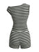 Ensemble 2 Pièces Haut Sans Manches Rayé & Short Taille Haute Noir Années 1940