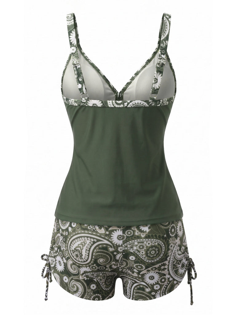 Bohème Bride Col en V Tankini Ensemble Années 1970 5
