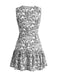 Robe en A Sans Manches Col Rond Petites Fleurs Années 1950 5