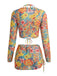 Ensemble Bikini Floral Dos Nu & Paréo en Mesh Manches Longues années '60 3