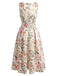 Robe en A Florale Col Bateau Sans Manches Imprimée Années 1940 2