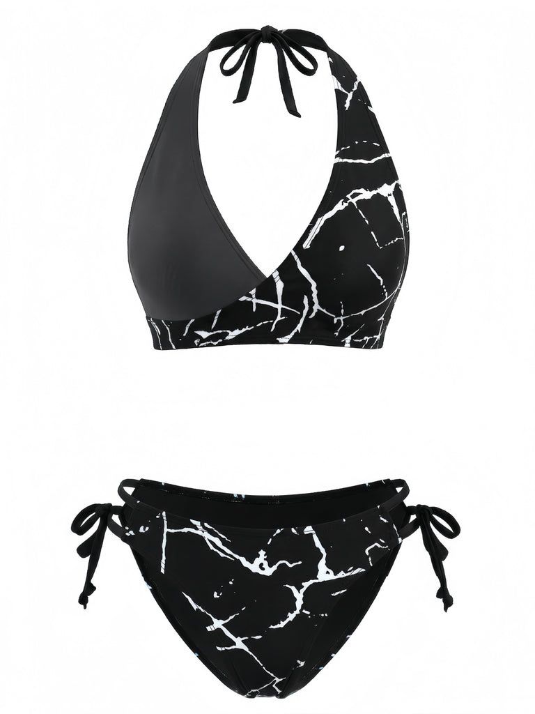 Ensemble Bikini Dos-Nu Imprimé Floral Années 1940