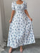 Florale Manches Bouffantes Midi Robe Années 1940 5