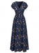 Robe Trapèze Florale à Volants Col Marin années '60 4