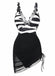 Maillot de Bain Une Pièce Zèbre Filet Imprimé Noir et Blanc Années 1940