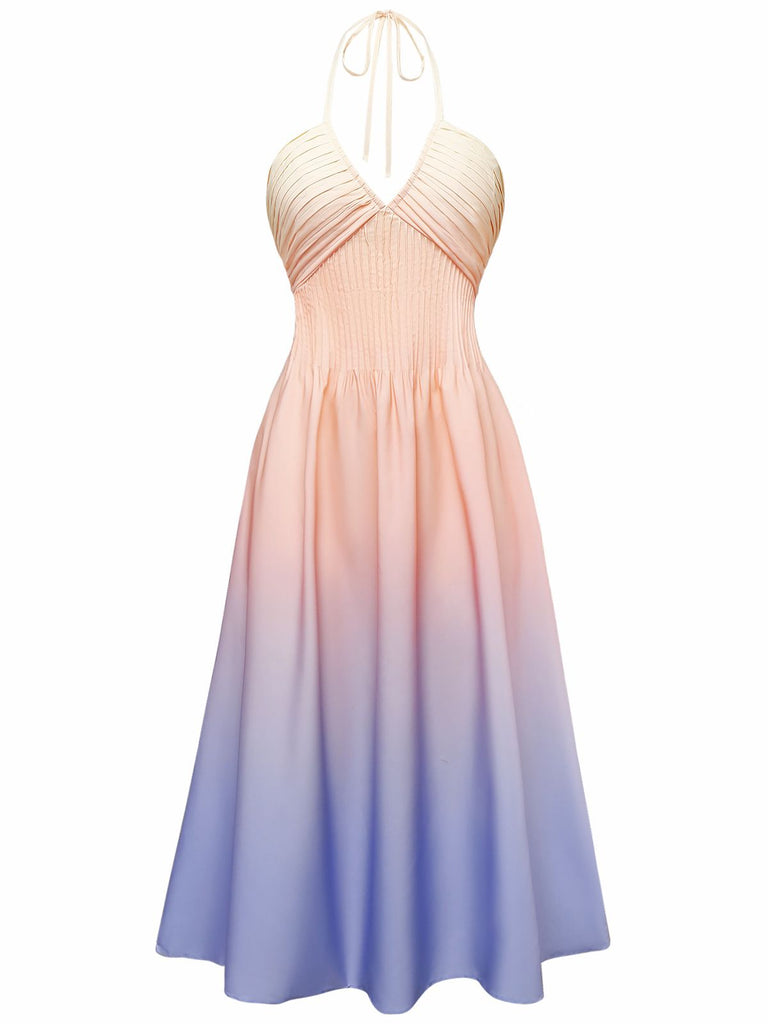 [Prévente] Robe Dos Nu Décolleté Plongeant Dégradé Violet années 40 3