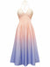 [Prévente] Robe Dos Nu Décolleté Plongeant Dégradé Violet années 40 3