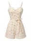 [Prévente] Combishort bretelles patchwork pois beige années 1940