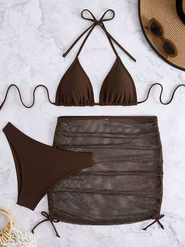 Bikini col halter unie et cache-maillot crochet 1940s