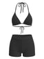 Maillot De Bain Triangle Short Taille Haute Noire Années 1940