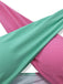 Close-up of pink and green ribbed fabric