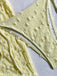 Ensemble 3 Pièces Bikini Dos-Nu Texturé & Short Jaune Années 1950