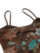Caraco à Bretelles Fines Floral Colorblock Années 1950