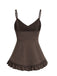 Top Cami Brodé Floral avec Dentelle Années 50