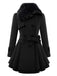 Manteau en hiver cintré à col en fourrure de Noël Chic