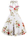 [Prévente] Robe Évasée Halter Florale Bleu Ciel Années 1950 3