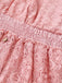 Uni Dentelle Patchwork Chauve-Souris Sleeve Col en V Robe Années 1970 7