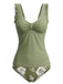 Ensemble Tankini Floral Froncé à Bretelles Volantées années '50 7