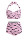 [Prévente] Maillot de Bain Dos Nu Lacé Citrouille Rose années 50 7