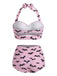[Prévente] Maillot de Bain Dos Nu Lacé Citrouille Rose années 50 8