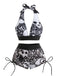 Ensemble Bikini Tête de Mort Gothique Halter Années 1950 4