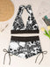 Ensemble Bikini Tête de Mort Gothique Halter Années 1950 6