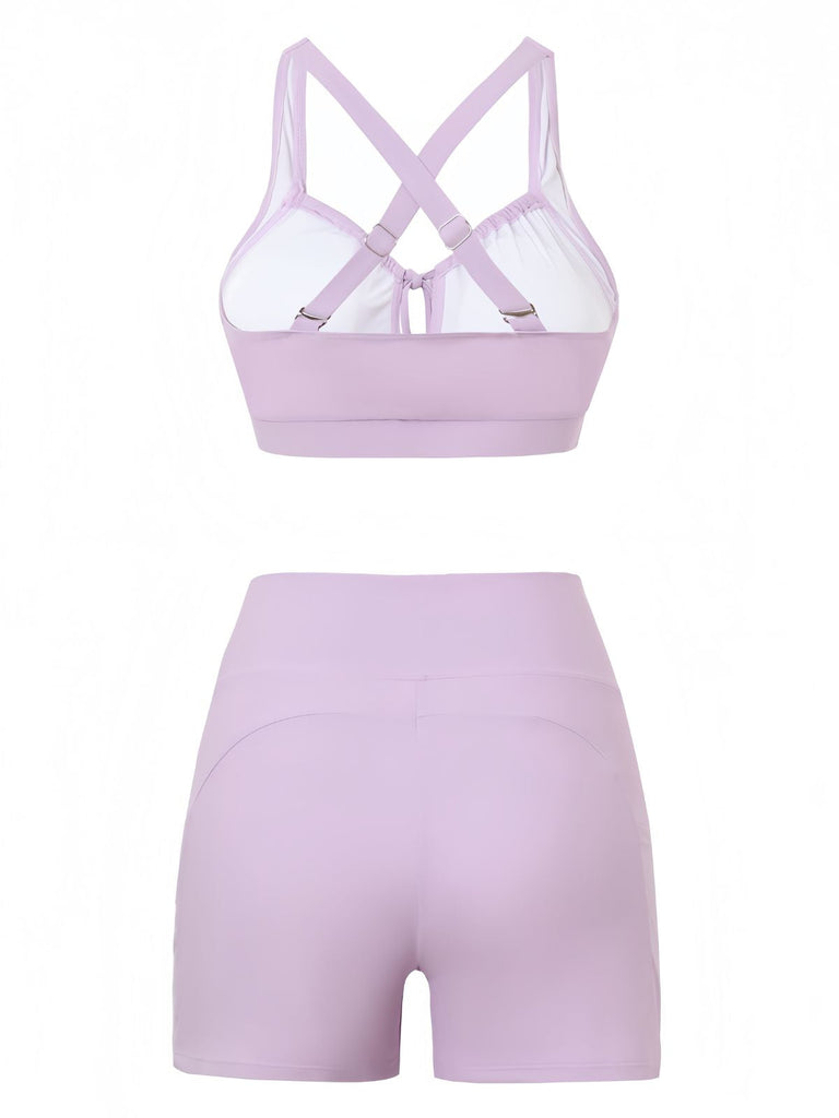 Ensemble Bikini Froncé Uni Années 1950 6
