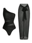 Maillot de bain une épaule froncée effet ventre plat paréo années 1950