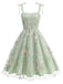 Noué-Bride Florale Brodée Tulle Robe Années 1950 19