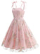 Noué-Bride Florale Brodée Tulle Robe Années 1950 2