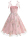 Noué-Bride Florale Brodée Tulle Robe Années 1950 3