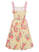 Robe Évasée Imprimée Fraises Col Claudine avec Ceinture années '50 3